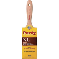 Purdy - 2-1/2" Flat Synthetic Wall Brush - 3-7/16" Bristle Length, 3-7/16" Wood Beavertail Handle - All Tool & Supply