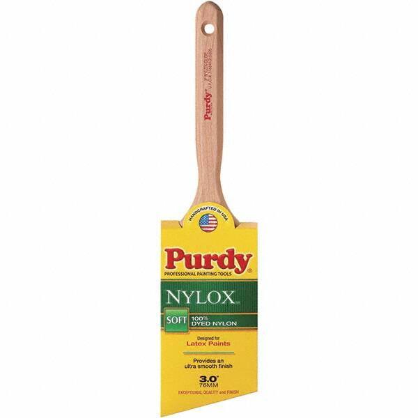 Purdy - 3" Angled Synthetic Trim Brush - 3-3/16" Bristle Length, 3-3/16" Wood Fluted Handle - All Tool & Supply