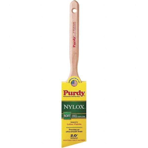 Purdy - 2" Angled Synthetic Trim Brush - 2-11/16" Bristle Length, 2-11/16" Wood Fluted Handle - All Tool & Supply