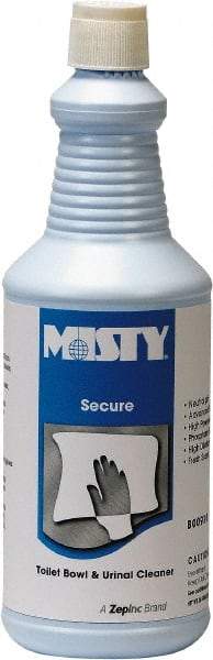 Misty - 32 oz Bottle Liquid Toilet Bowl Cleaner - Mint Scent, Disinfectant, Nonacidic, Toilets - All Tool & Supply