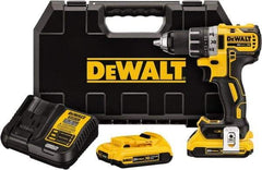 DeWALT - 20 Volt 1/2" Chuck Mid-Handle Cordless Drill - 0-500 & 0-2000 RPM, Keyless Chuck, Reversible, 2 Lithium-Ion Batteries Included - All Tool & Supply