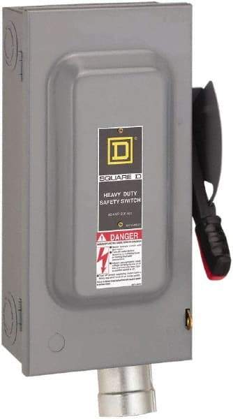 Square D - 60 Amp, 600 VAC, 3 Pole Fused Safety Switch - NEMA 12, 50 hp at 600 VAC (Triple Phase) - All Tool & Supply