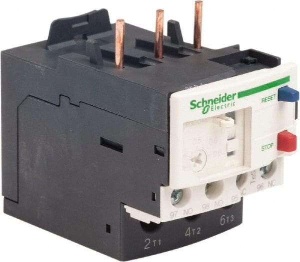 Schneider Electric - 3 Pole, NEMA Size 00-1, 0.4 to 0.63 Amp, 690 VAC, Thermal NEMA Overload Relay - Trip Class 20, For Use with LC1D09, LC1D12, LC1D18, LC1D25, LC1D32 and LC1D38 - All Tool & Supply