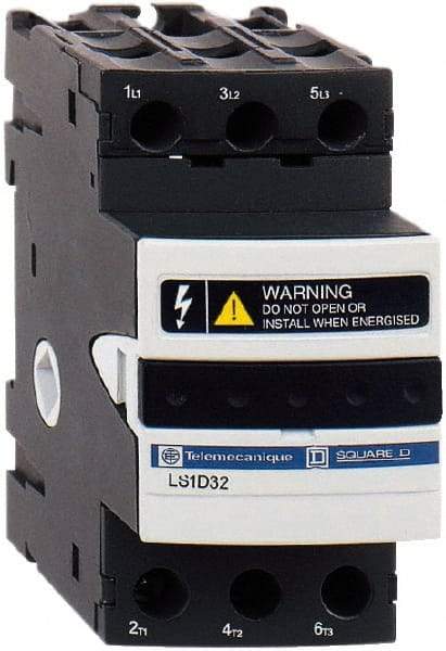 Schneider Electric - 3 Pole, 690 Volt, 25 Amp, DIN Rail Mount Fuse Holder - Compatible with 38mm Long x 45mm Wide and 10mm Diameter Fuse - All Tool & Supply