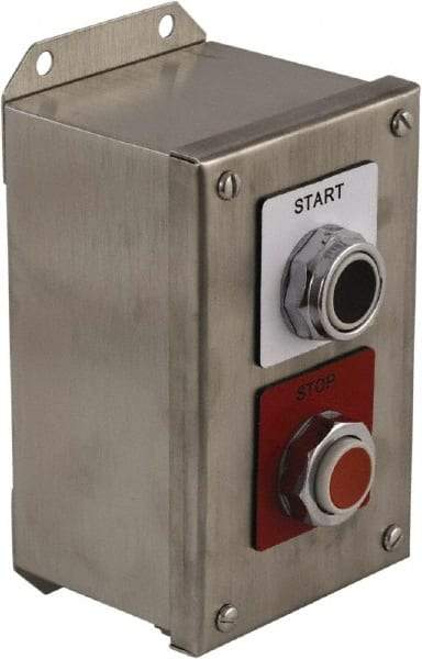 Schneider Electric - 2 Operator, Projecting Pushbutton Control Station - Start, Stop (Legend), Momentary Switch, 1NO/2NC Contact, NEMA 13, 3, 4 - All Tool & Supply