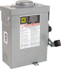 Square D - 30 Amp, 240 VAC, 2 Pole Nonfused Safety Switch - NEMA 3R, 1 & 3 Phase, 10 hp at 240 VAC (Single Phase), 15 hp at 240 VAC (Triple Phase) - All Tool & Supply