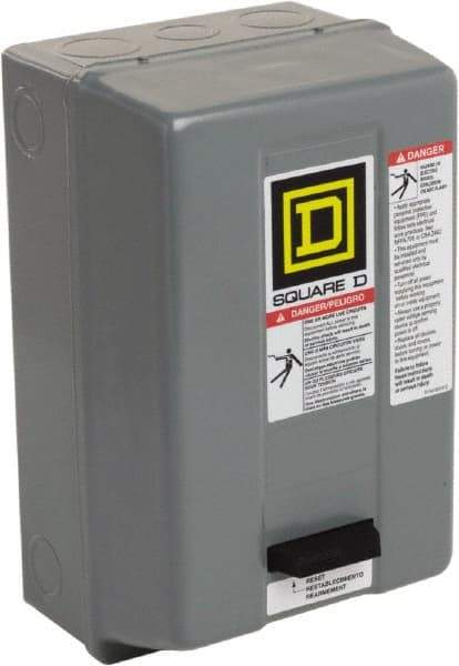 Square D - 110 Coil VAC at 50 Hz, 120 Coil VAC at 60 Hz, 9 Amp, Nonreversible Enclosed Enclosure NEMA Motor Starter - 1 hp at 1 Phase, 1 Enclosure Rating - All Tool & Supply