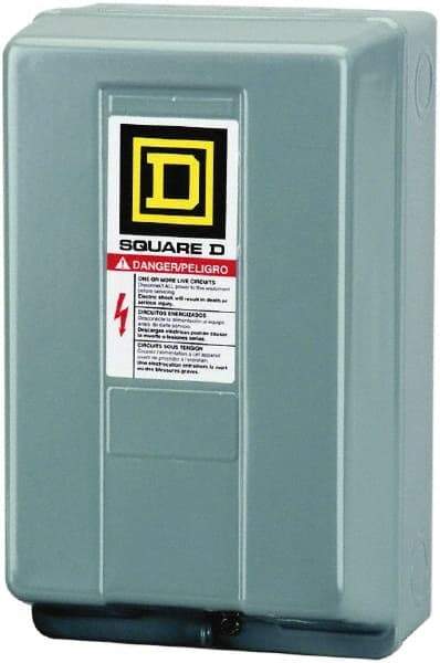 Square D - 1 NEMA Rated, 2 Pole, Mechanically Held Lighting Contactor - 30 A (Tungsten), 110 VAC at 50 Hz, 120 VAC at 60 Hz - All Tool & Supply