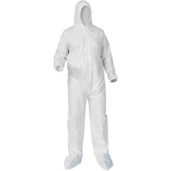 KleenGuard - Size 3XL Polypropylene General Purpose Coveralls - White, Zipper Closure, Elastic Cuffs, Elastic Ankles, Serged Seams - All Tool & Supply