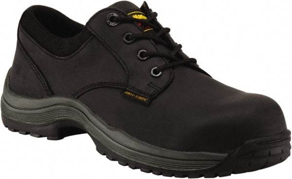 Dr. Martens - Men's Size 7 Medium Width Composite Work Shoe - Black, Leather Upper, Rubber Outsole, 4-1/2" High, Hot Weather, Non-Slip, Electrostatic Dissipative (ESD) - All Tool & Supply