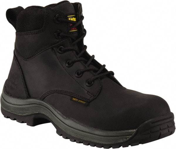 Dr. Martens - Men's Size 7 Medium Width Composite Work Boot - Black, Leather Upper, Rubber Outsole, 7" High, Hot Weather, Non-Slip, Electrostatic Dissipative (ESD) - All Tool & Supply