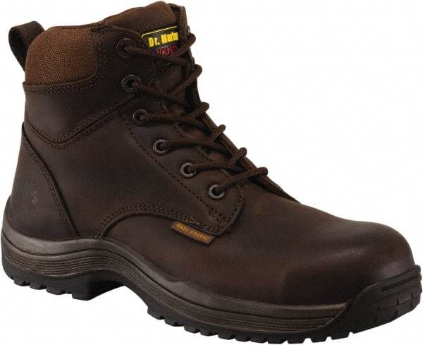 Dr. Martens - Men's Size 7 Medium Width Composite Work Boot - Brown, Leather Upper, Rubber Outsole, 7" High, Dielectric, Hot Weather, Non-Slip - All Tool & Supply