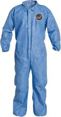 Dupont - Size 3XL Film Laminate General Purpose Coveralls - Blue, Zipper Closure, Elastic Cuffs, Elastic Ankles, Sewn Seams - All Tool & Supply