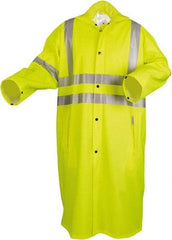 MCR Safety - Size M, Lime, Rain, High Visibility Coat - 53" Chest, 2 Pockets, Attached Hood - All Tool & Supply