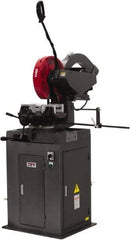 Jet - 2 Cutting Speeds, 350mm Blade Diam, Cold Saw - 1,750 & 3,500 RPM Blade Speed, Floor Machine, 3 Phase, Compatible with Non-Ferrous Material - All Tool & Supply