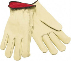 MCR Safety - Size M Cold Protection Work Gloves - For Work & Driver, Uncoated, Natural/Red, Paired - All Tool & Supply