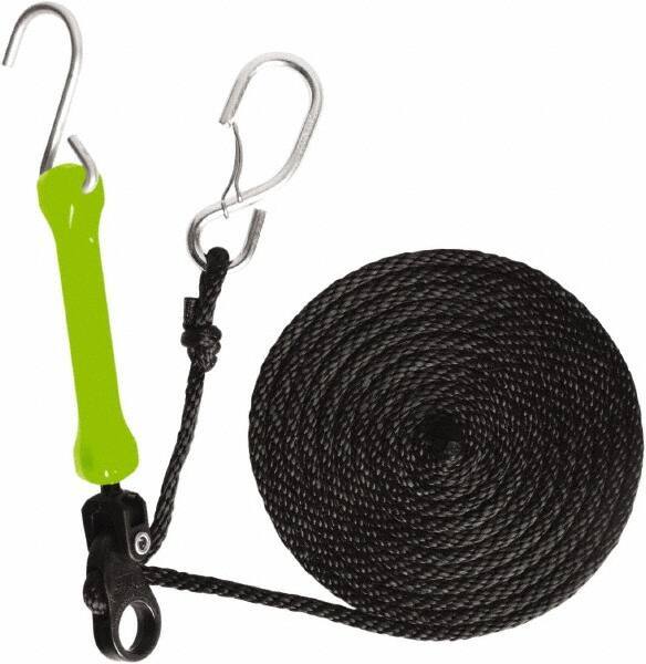 The Perfect Bungee - Light Duty Tie Down with Triangulated Galvanized S Hook - 144" OAL, Safety Green - All Tool & Supply