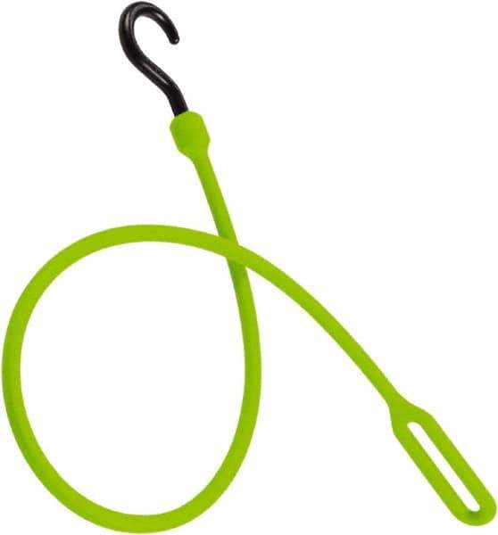 The Perfect Bungee - Loop End Bungee Cord with Molded Nylon Hook End - 30" OAL, Safety Green - All Tool & Supply