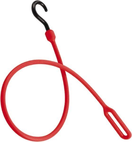 The Perfect Bungee - Loop End Bungee Cord with Molded Nylon Hook End - 30" OAL, Red - All Tool & Supply