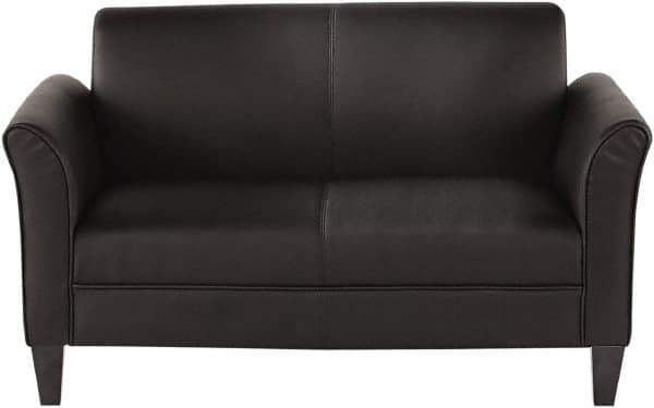 ALERA - Black Leather Guest Sofa - 55-1/2" Wide x 32" High - All Tool & Supply