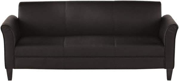 ALERA - Black Leather Guest Sofa - 77" Wide x 32" High - All Tool & Supply