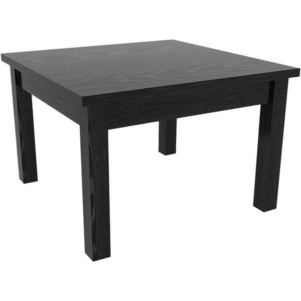 ALERA - 20" Long x 23.63" Wide x 20.38" High Stationary Reception Table - 1" Thick, Black, Wood Grain Laminate - All Tool & Supply