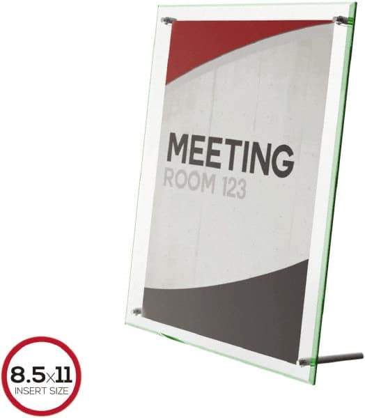 Deflect-o - 11" Wide x 8-1/2" High Sign Compatiblity, Acrylic Sign Holder - Clear, 8-1/2" Holder Height - All Tool & Supply