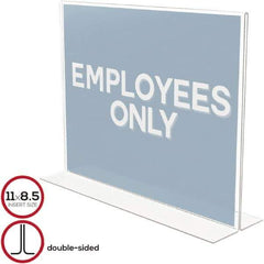 Deflect-o - 11" Wide x 8-1/2" High Sign Compatiblity, Plastic Sign Holder - Clear, 8-1/2" Holder Height - All Tool & Supply