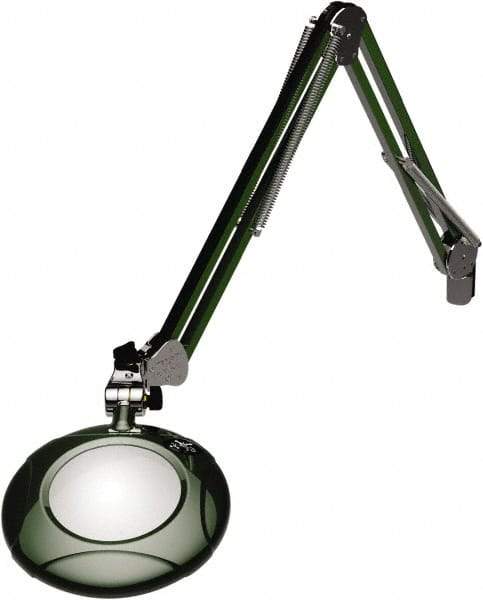 O.C. White - 43 Inch, Spring Suspension, Clamp on, LED, Racing Green, Magnifying Task Light - 8 Watt, 7.5 and 15 Volt, 2x Magnification, 5 Inch Long - All Tool & Supply