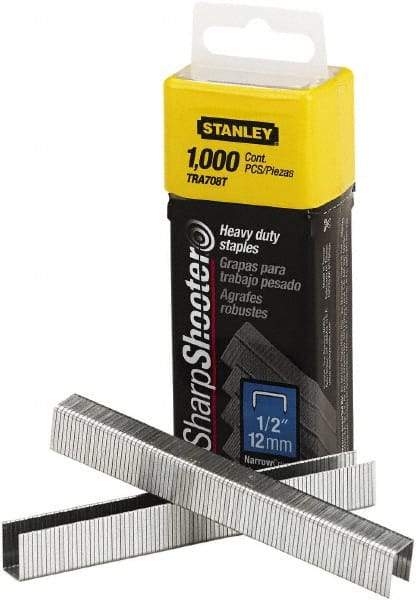 Stanley Bostitch - 1/2" Leg Length, Steel Staple Gun Staples - 80 Sheet Capacity, For Use with Stanley TR150 - All Tool & Supply