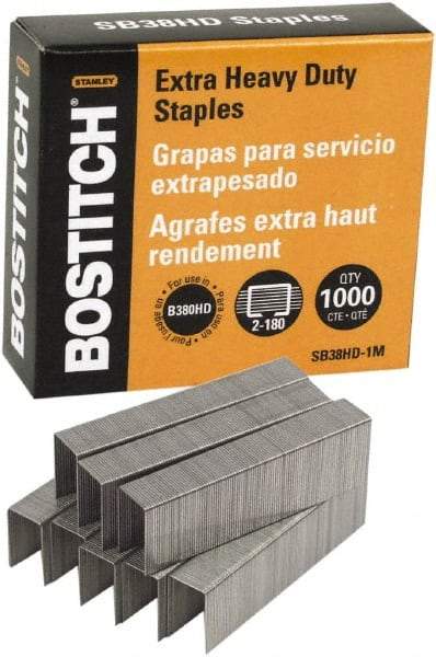 Stanley Bostitch - 0.19" Leg Length, Steel Heavy Duty Stapler Staples - 180 Sheet Capacity, For Use with Bostitch B380HD - All Tool & Supply