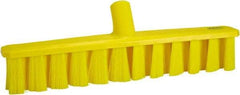 Vikan - 15.25" Combo Duty Polyester Push Broom - 1-7/8" Bristle Length, Plastic Block, European Threaded Handle Connection, Handle Sold Separately - All Tool & Supply