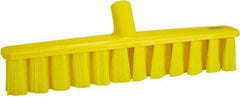 Vikan - 15.25" Fine Particle Polyester Push Broom - 1-7/8" Bristle Length, Plastic Block, European Threaded Handle Connection, Handle Sold Separately - All Tool & Supply