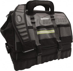 Bucket Boss - 18 Pocket Gray & Black Polyester Tool Bag - 18" Wide x 11" Deep x 16" High - All Tool & Supply