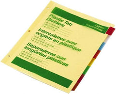 Office Essentials - 11 x 8 1/2" 8 Tabs, 3-Hole Punched, Customizable Divider - Multicolor Tabs, Buff Folder - All Tool & Supply