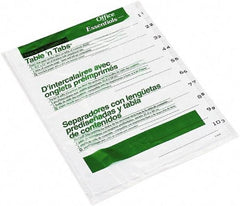 Office Essentials - 11 x 8 1/2" 1 to 10" Label, 10 Tabs, 3-Hole Punched, Preprinted Divider - White - All Tool & Supply