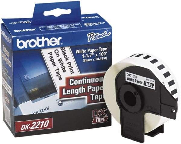 Brother - 1.1" Wide x 1,200" Long, White Paper Label Tape - For PC Label Printers - All Tool & Supply