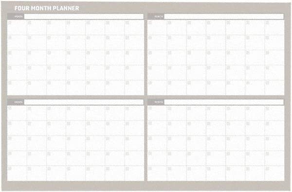 MasterVision - 24" High x 36" Wide Magnetic Dry Erase Calendar - Steel - All Tool & Supply