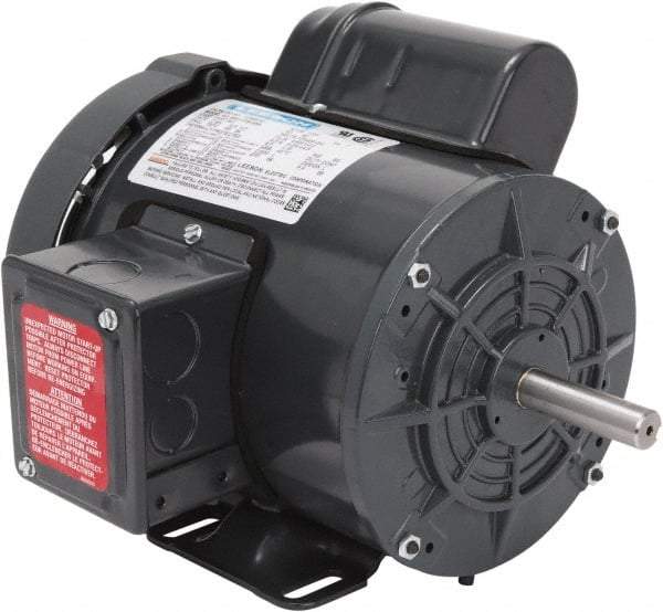 Leeson - 1/2 Max hp, 1,800 Max RPM, Capacitor Start Electric AC DC Motor - 115-208/230 V Input, Single Phase, 56 Frame, Rigid Base Mount, TEFC Enclosure - All Tool & Supply