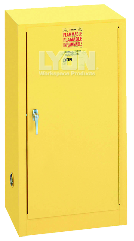 Compact Storage Cabinet - #5474 - 23-1/4 x 18 x 44" - 15 Gallon - w/one shelf, 1-door manual close - Yellow Only - All Tool & Supply