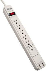 Tripp-Lite - 6 Outlets, 120 VAC15 Amps, 6' Cord, Power Outlet Strip - Floor, Keyhole Mount, 5-15 NEMA Configuration, 13" Strip - All Tool & Supply