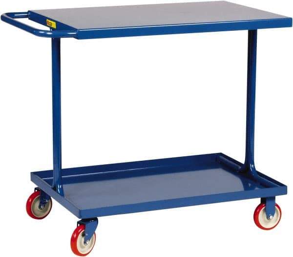 Little Giant - 600 Lb Capacity, 18" Wide x 37-1/2" Long x 35" High Shelf Cart - 2 Shelf, Steel, 2 Rigid/2 Swivel Casters - All Tool & Supply