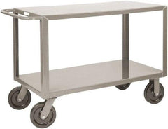 Little Giant - 5,000 Lb Capacity, 36" Wide x 77-1/2" Long x 36" High Heavy Duty Service Cart - 2 Shelf, Steel, 2 Rigid/2 Swivel Casters - All Tool & Supply