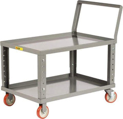 Little Giant - 1,200 Lb Capacity, 24" Wide x 39" Long x 37-1/2" High Heavy Duty Service Cart - 2 Shelf, Steel, 2 Rigid/2 Swivel Casters - All Tool & Supply