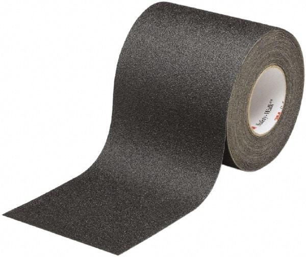 Ability One - Black Solid Color Anti-Slip Vinyl Tape - 6" Wide x 60' Long x 0.028" Thick, General Traffic - All Tool & Supply