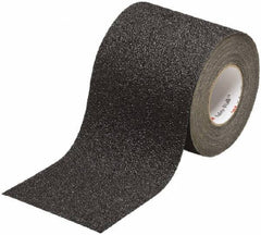 Ability One - Black Solid Color Anti-Slip Vinyl Tape - 6" Wide x 30' Long x 0.048" Thick, General Traffic - All Tool & Supply