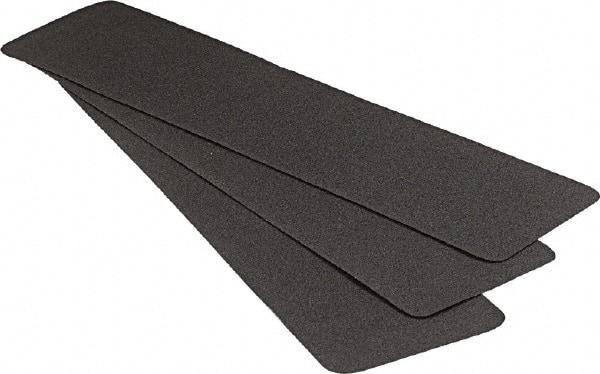 Ability One - 24"x 6" Vinyl Adhesive Plain Surface Stair Treads - Black, Resin - All Tool & Supply