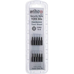 Wiha - 1/4" Drive T8 Tamperproof Torx Screwdriver Bit - 1" OAL, Tamper Resistant Bit - All Tool & Supply