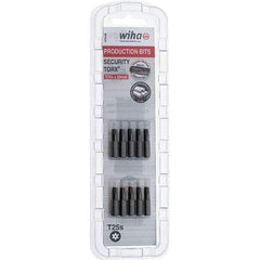 Wiha - 1/4" Drive T25 Tamperproof Torx Screwdriver Bit - 1" OAL, Tamper Resistant Bit - All Tool & Supply