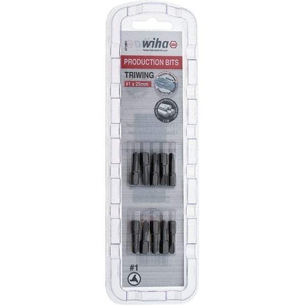 Wiha - 1/4" Drive, #1 Tri-Wing Screwdriver Bit - 1" OAL - All Tool & Supply